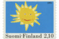 Sinisellä taustalla keltainen aurinko.